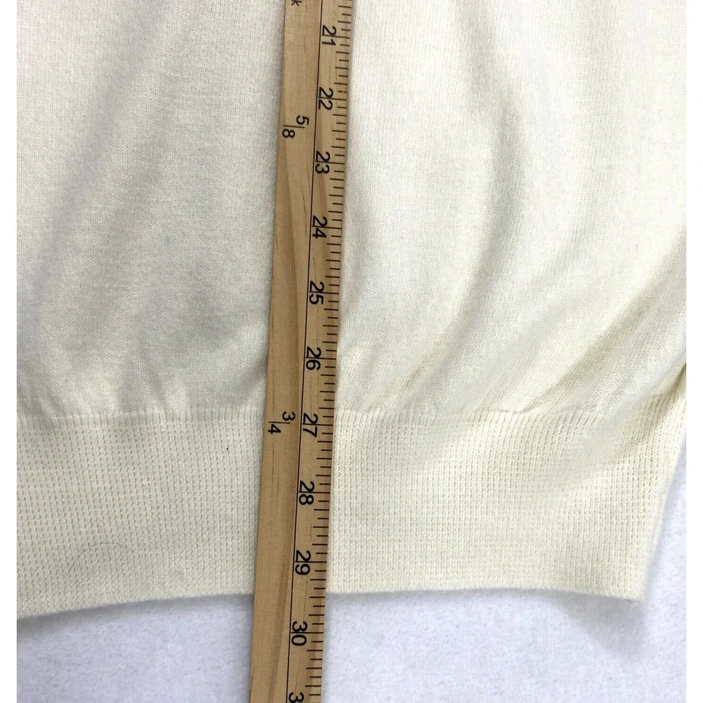Par‎ Four Sweater Vest Mens Medium Ivory V Neck Golf Preppy Sportswear
